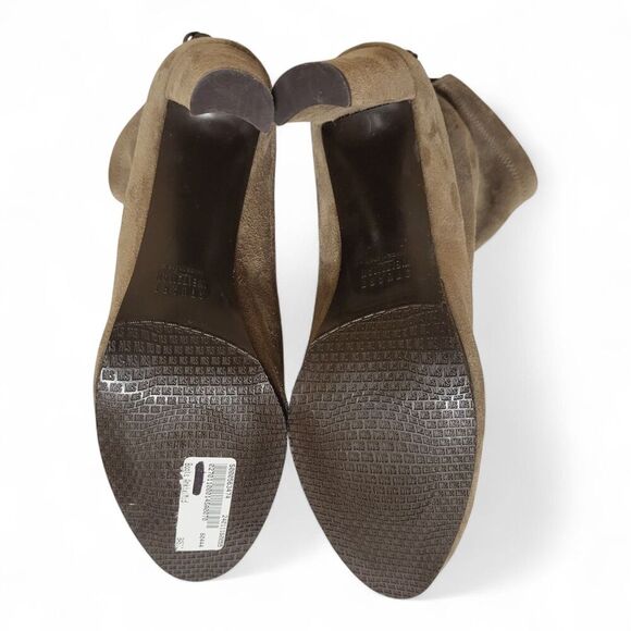 STUART WEITZMAN Size 11.5 Mitten Taupe Suede "Perfection" Ankle Booties $595 - Picture 7 of 8